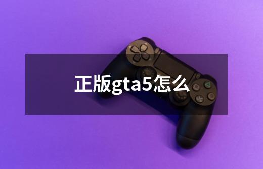 正版gta5怎么-第1张-游戏相关-话依网