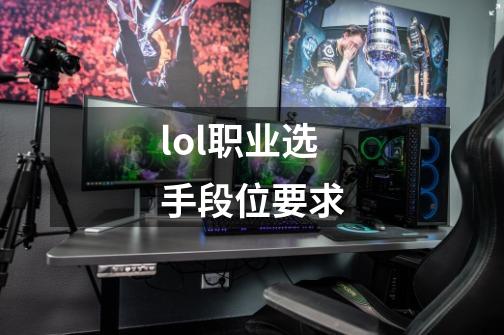 lol职业选手段位要求-第1张-游戏相关-话依网