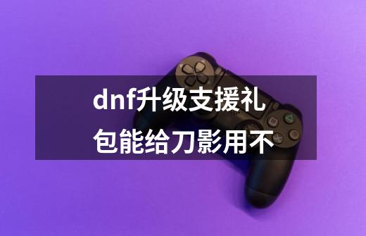 dnf升级支援礼包能给刀影用不-第1张-游戏相关-话依网